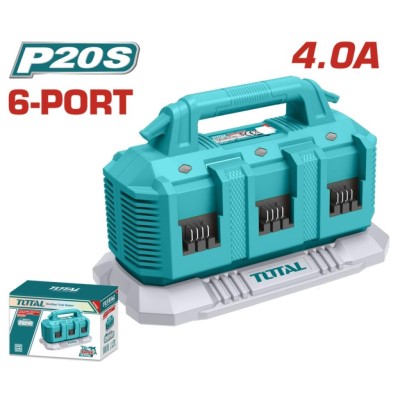 TOTAL CARREGADOR  20V 4A 6 PORTAS TCLI2064 Total Herramientas Oficial