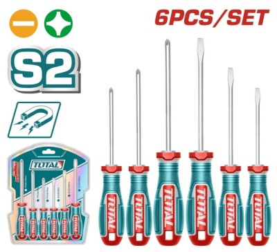 TOTAL KIT CHAVE DE FENDA 6PCS -S2 TKSDS0626 Total Herramientas Oficial