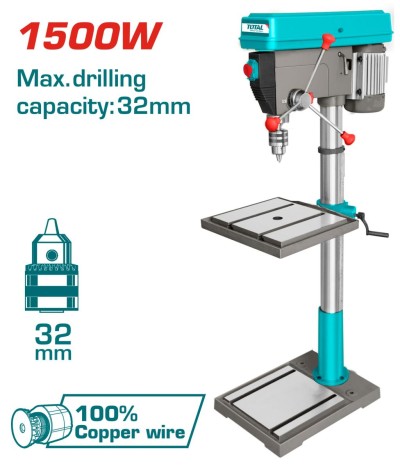 TOTAL FURADEIRA DE BANCADA 1500W  TDP3211005 Total Herramientas Oficial