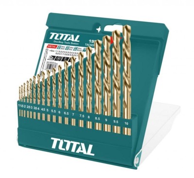 TOTAL BROCA KIT HELICOIDAL TACSD0195 19PCS  METAL Total Herramientas Oficial