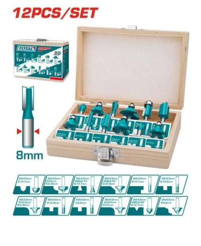 TOTAL FRESA 8MM TACSR1121 12PCS Total Herramientas Oficial