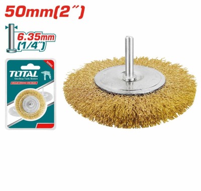 TOTAL ESCOVA DE ARAME COM CABO 50MM 6.35MM  TAC34021  Total Herramientas Oficial