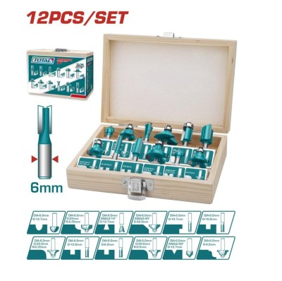 TOTAL FRESA SET TACSR0121 12PCS Total Herramientas Oficial