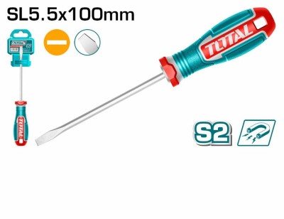 TOTAL CHAVE DE FENDA DE PONTA PLANA MAGNÉTICA TSDSL5100 Total Herramientas Oficial