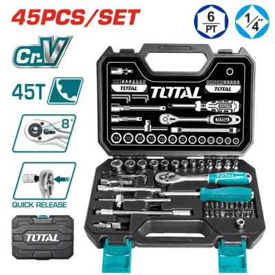 TOTAL KIT FERAMENTA  THT141451 45PCS Total Herramientas Oficial