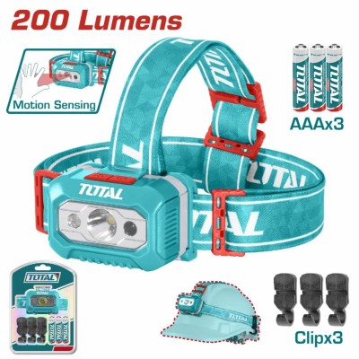 TOTAL LANTERNA DE CABESA 200 LUMENS THL013AAA6 Total Herramientas Oficial