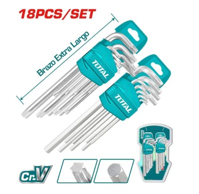 TOTAL KIT CHAVE  HEX/TORX  18PCS THT106KT0181 Total Herramientas Oficial