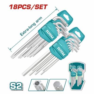 TOTAL KIT CHAVES  HEX/TORX  18PCS  THT106KT0181 Total Herramientas Oficial