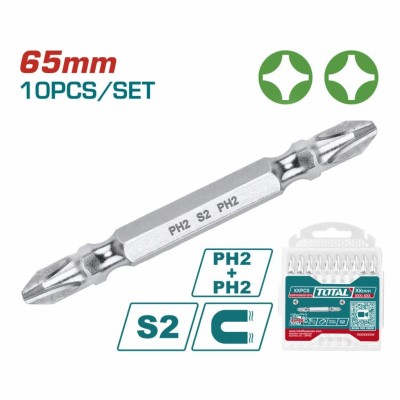 TOTAL BITS PHILIPS  10PCS PH2X65MM TAC16PH233  Total Herramientas Oficial