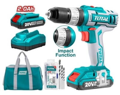TOTAL PARAFUSADEIRA 20V TIDLI2002 2BAT IMPACTO Total Herramientas Oficial