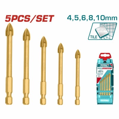 TOTAL TOTAL BROCA KIT PARA VIDRO E AZULEJOS 5PCS TACSD7256    Total Herramientas Oficial