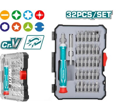 TOTAL KIT DE CHAVES DE PRECISÃO TACSD30326 32PC  Total Herramientas Oficial