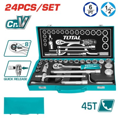 TOTAL KIT DE CATRACA  THT141253 24PCS  1/2 Total Herramientas Oficial