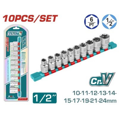 TOTAL KIT DE SOCKET  THTL121101 10PCS  1/2 Total Herramientas Oficial
