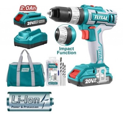 TOTAL PARAFUSADEIRA TIDLI2002 2BAT LI-ION COM IMPACTO Total Herramientas Oficial