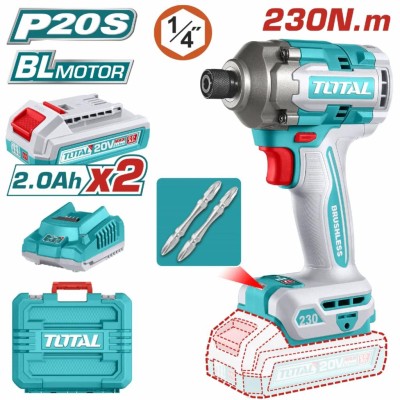 TOTAL ATORNILLADOR  DE IMPACTO 20V  HEXAGONAL 1/4  TIRLI2023  Total Herramientas Oficial