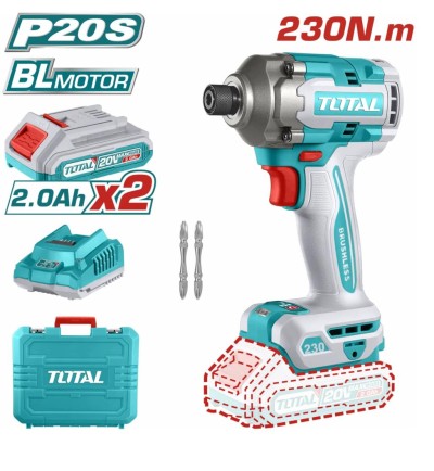 TOTAL PARAFUSADEIRA DE IMPACTO PONTAS ENCAXE 1/4 TIRLI2023  20V Total Herramientas Oficial