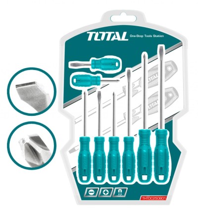 TOTAL KIT CHAVE FENDA  8 PCS THTDC250801 Total Herramientas Oficial