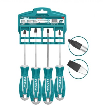 TOTAL KIT CHAVE FENDA  THT250604 4PCS Total Herramientas Oficial