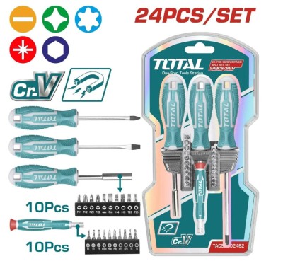 TOTAL KIT CHAVE DE FENDA TACSD302462 24IN1 Total Herramientas Oficial