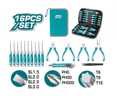 TOTAL KIT FERAMENTA  TKTTSK0162  16PCS Total Herramientas Oficial