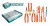 TOTAL KIT FERAMENTA  THKTV02H091 9PCS Total Herramientas Oficial