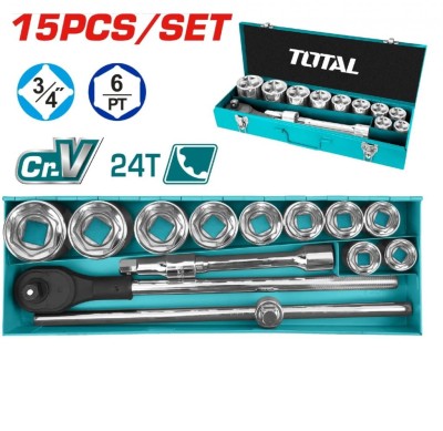TOTAL KIT FERAMENTA  THT341151 15PCS  3/4 Total Herramientas Oficial