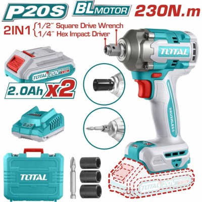 TOTAL CHAVE DE IMPACTO 1/2 COM ENCAIXE 1/4 230NM TIWLI20236 Total Herramientas Oficial