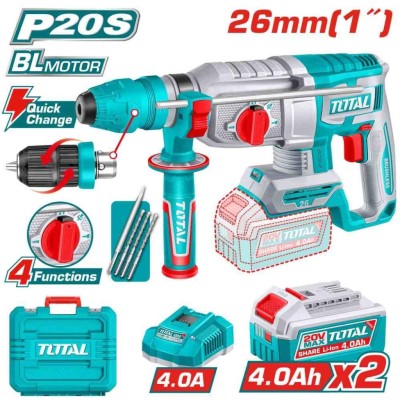 TOTAL MARTELETE 20V TRHLI202689  MOTOR SEM ESCOVAS  Total Herramientas Oficial