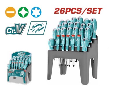 TOTAL KIT DE CHAVE FENDA 26PCS   THT250626 Total Herramientas Oficial