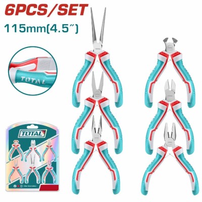 TOTAL CONJUNTO DE MINI ALICATES DE 6 PCS  THT1K0511 Total Herramientas Oficial