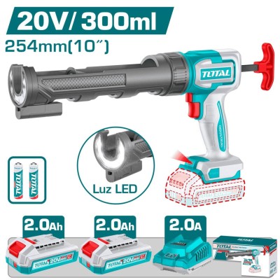 TOTAL PISTOLA SILICONE 20V 2800N 10  TCGLI20021 Total Herramientas Oficial