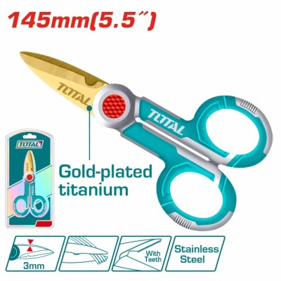 TOTAL TESOURA ELETRECISTA  5.5 145MM   THT1155871 Total Herramientas Oficial