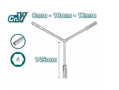 TOTAL CHAVE SOQUETE Y THYSW081012  8X10X12MM Total Herramientas Oficial