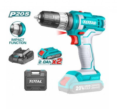 TOTAL  PARAFUSADEIRA FURADEIRA  20V TIDLI20145  2 BATERIAS Total Herramientas Oficial