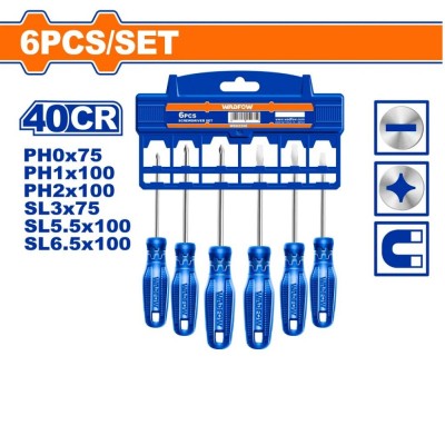 WADFOW  KIT CHAVE FENDA  WSS2206 6PCS Total Herramientas Oficial