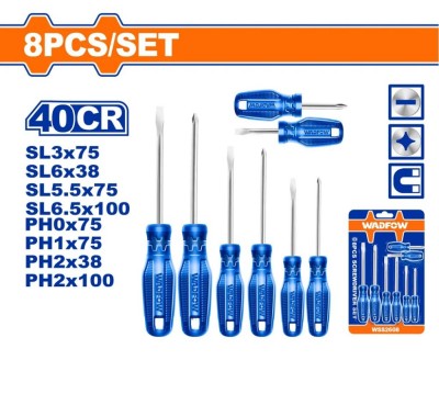 WADFOW KIT CHAVE FENDA  WSS2408 8PCS Total Herramientas Oficial