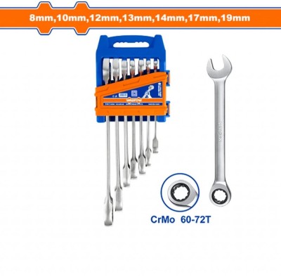 WADFOW KIT CHAVE CATRACA COMBINADA  WSP4207 7PCS Total Herramientas Oficial