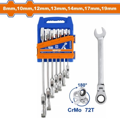WADFOW KIT CHAVE COMBINADA  WSP5207 7PCS  CATRACA FLEX Total Herramientas Oficial