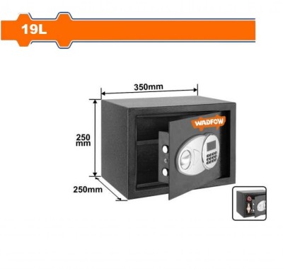WADFOW COFRE  DIGITAL 19L 25X35X25CM    WEB1525  Total Herramientas Oficial