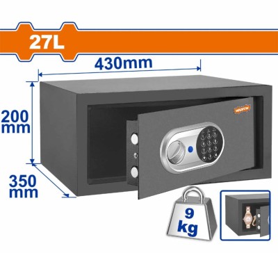 WADFOW COFRE   DIGITAL 27L  20X43X35CM   WEB1535  Total Herramientas Oficial