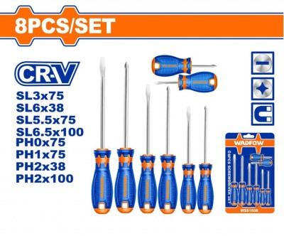 WADFOW CHAVE FENDA KIT WSS1408 8PCS Total Herramientas Oficial
