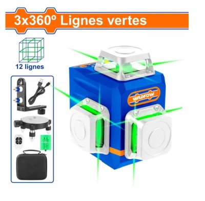 WADFOW NIVEL LASER  3D  WLE1M12 Total Herramientas Oficial