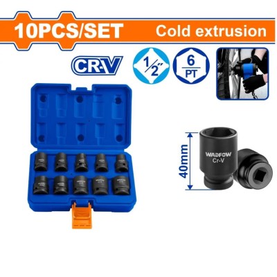 WADFOW SOQUETE IMPACTO 10PCS  WMS1D01  Total Herramientas Oficial