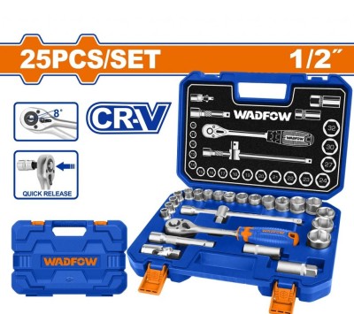 WADFOW KIT SOCKET 1/2  25PCS WST2D25 Total Herramientas Oficial