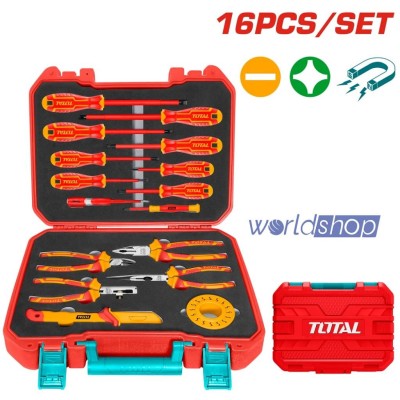 TOTAL CONJUNTO DE FERRAMENTAS MANUAIS ISOLADAS DE 16 PCS THKITH1601 Total Herramientas Oficial