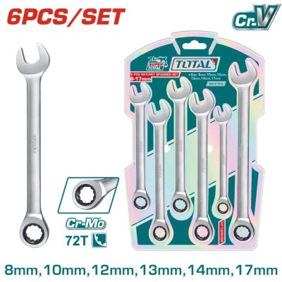 TOTAL KIT CHAVE CATRACA 6PCS THT102RK566  Total Herramientas Oficial