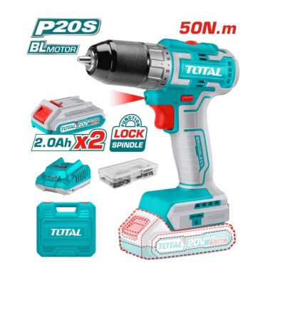 TOTAL PARAFUSADEIRA 20V UTDLI20508  3/8 2BAT 2.0 MOTOR BRUSHLESS Total Herramientas Oficial