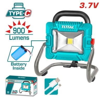 TOTAL  REFLETOR LED 10W 3.7V RECARREGÁVEL 500/900 LÚMENS  TRLF4415 Total Herramientas Oficial
