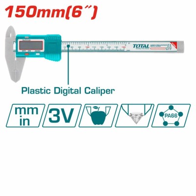 TOTAL  PAQUIMETRO DIGITAL  TMT331501 150MM  Total Herramientas Oficial
